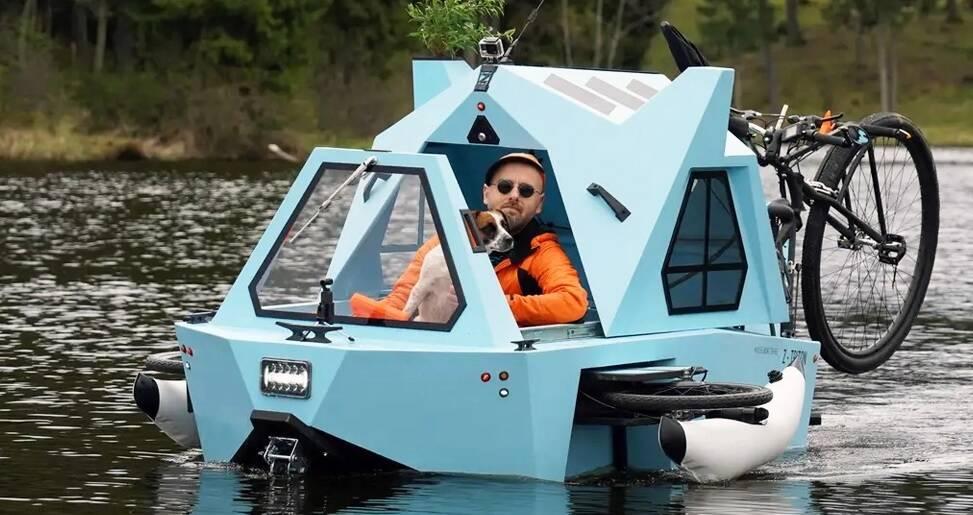 Casa-barco viaja por terra e água. Conheça o acampamento elétrico Z-Triton!